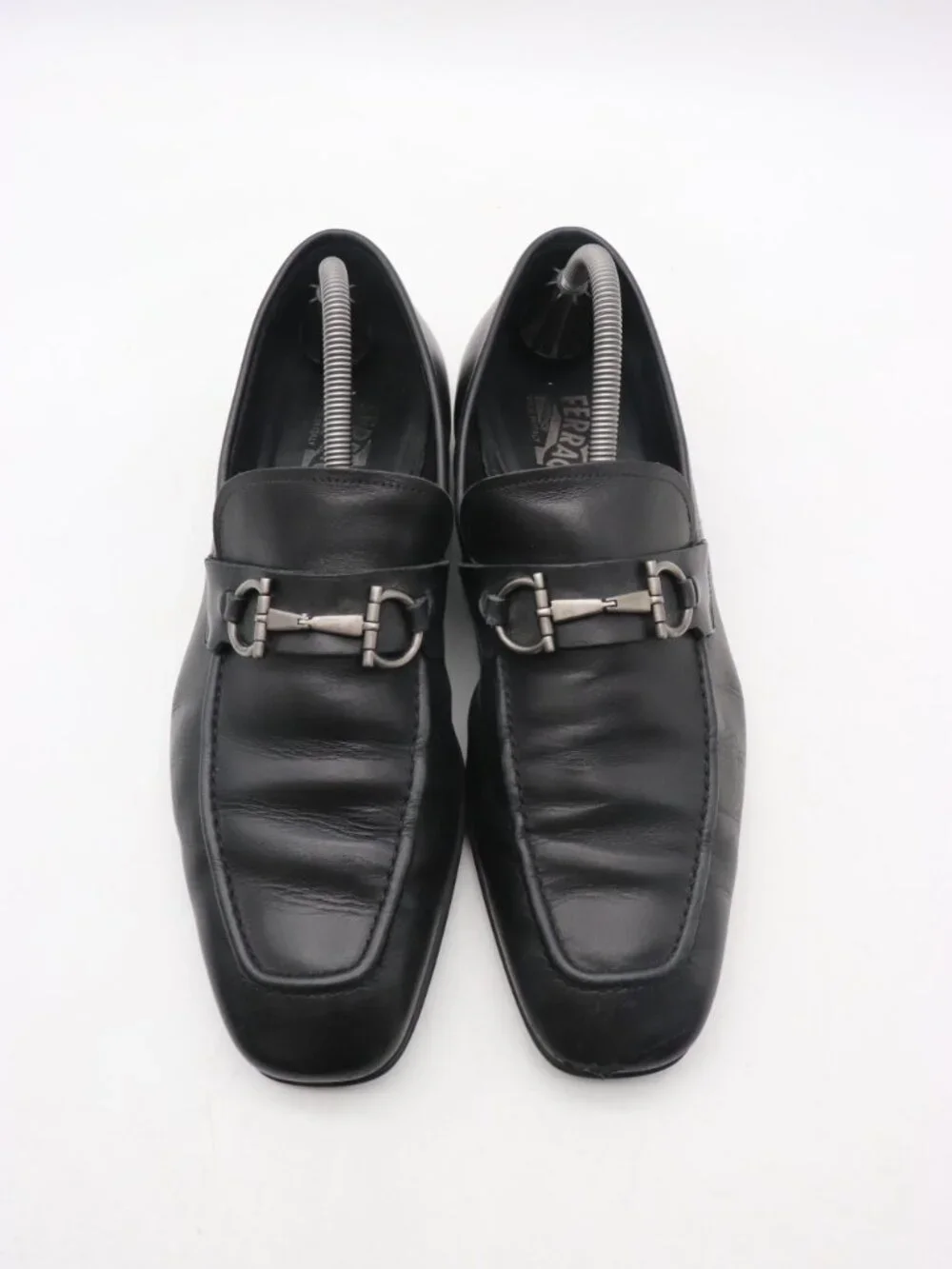 Salvatore Ferragamo Men's Size 9 EE Black Leather Slip-On Loafers